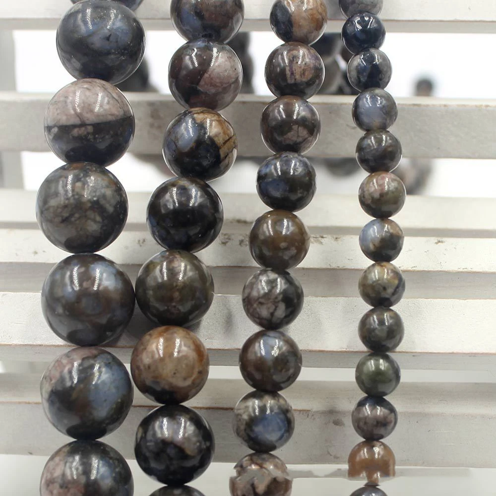 Blue Amphibole Loose Ball Beads Jewelry Accessories