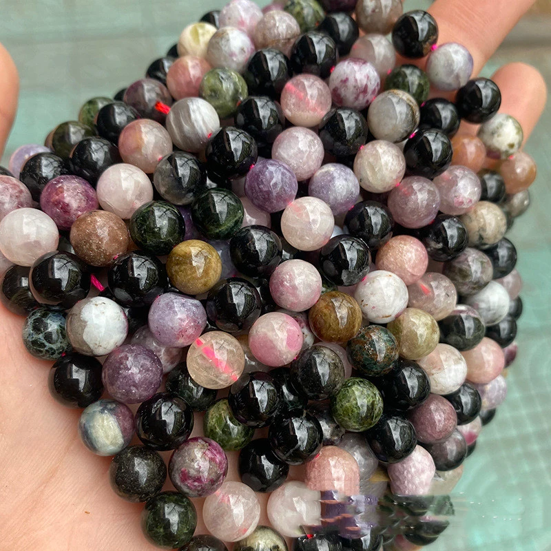 Natural Tourmaline Loose Beads DIY Jewelry Accessories Bracelet