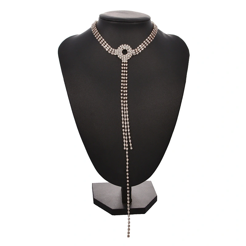 Exaggerated Personalized New Necklace Multilayer Diamond Long Fringe Sweater Necklace