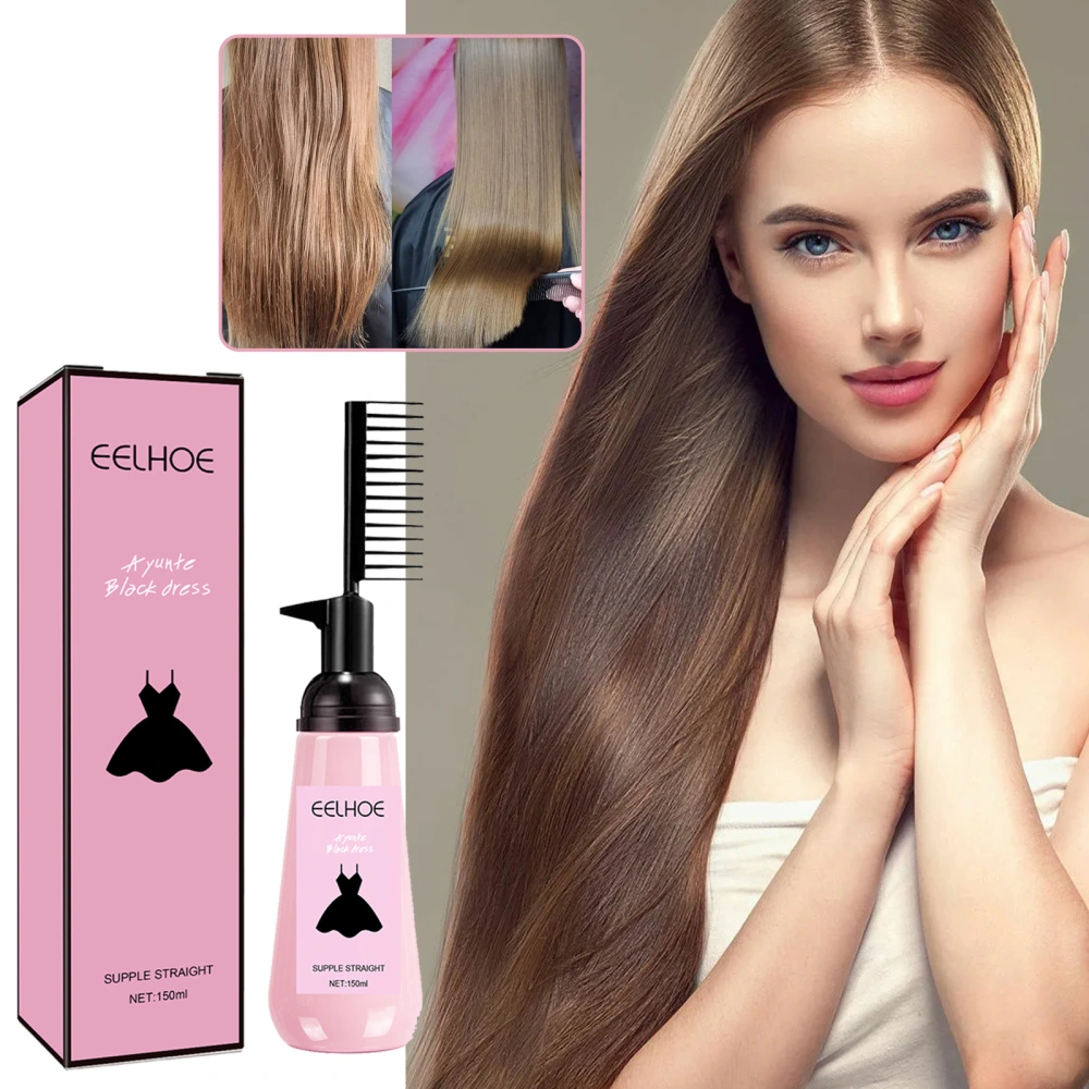 Black Dress One Comb Straight Free Pull-free Straight Hair Soft Macerating Agent Shaping One Comb Straight Gentle Not Hurt Hair Hair Relaxer