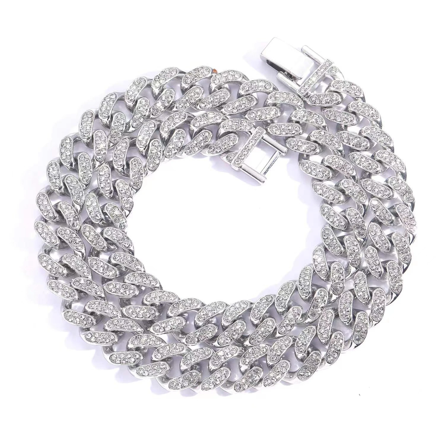 Personality Simple Wind Full Diamond Cuban Necklace