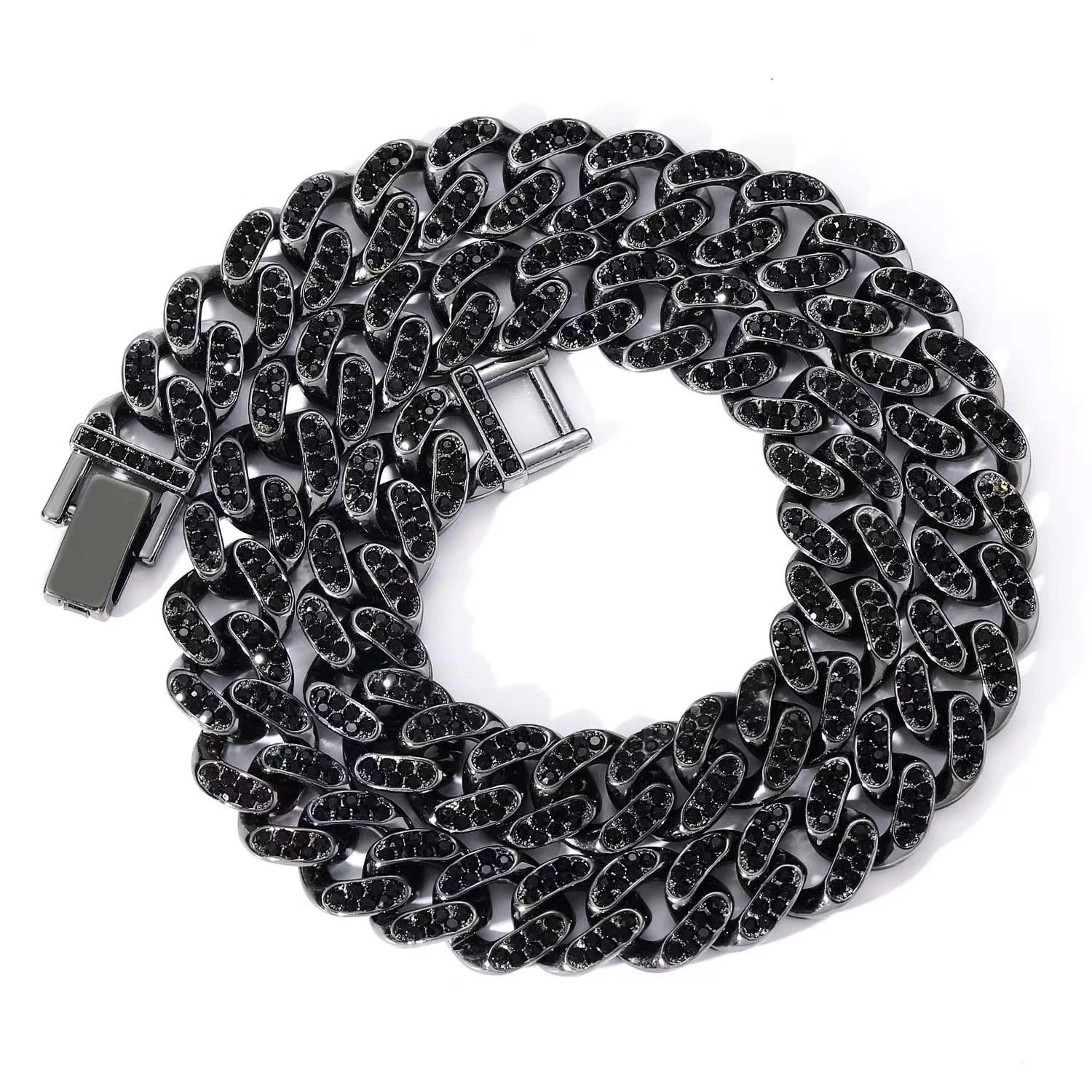 Personality Simple Wind Full Diamond Cuban Necklace