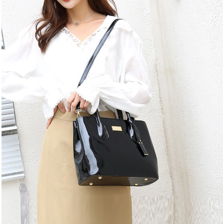 Glossy Handheld One Shoulder Crossbody Bag Ladies Two Piece Bags