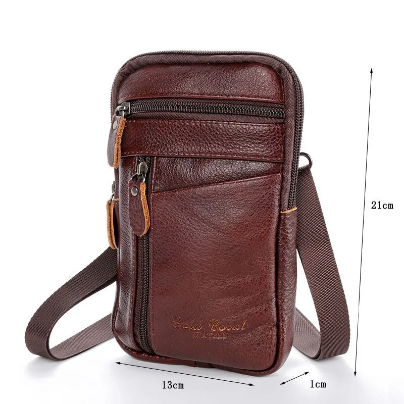 Retro Thin Leather Men's Crossbody Bag