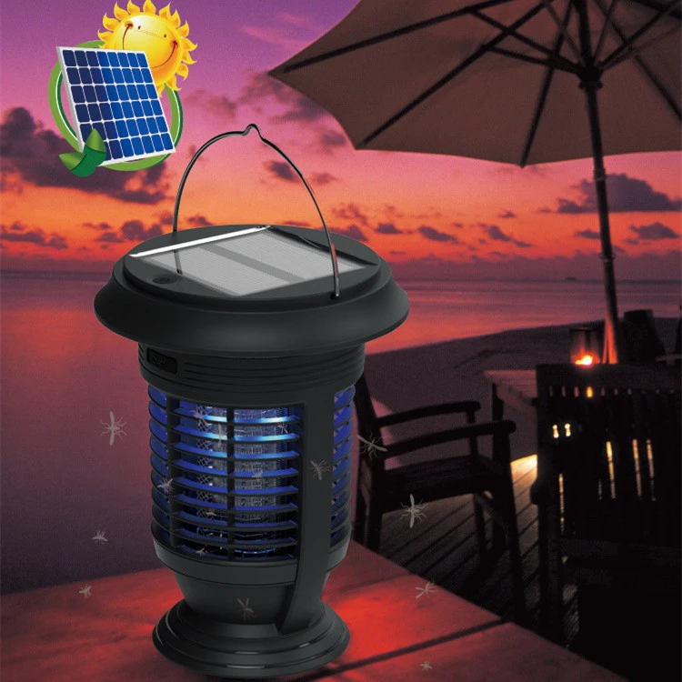 Outdoor Park Solar USB Charging LED Purple Mosquito Killer Lamp