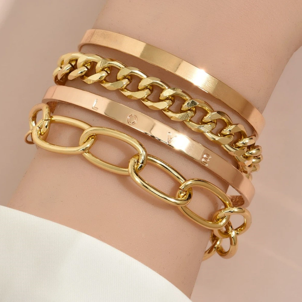 Accessories Statement Chain Glossy Letter Bracelet