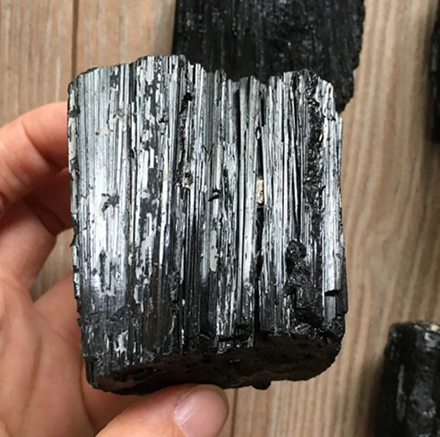 Jewelry Crystal Natural Black Tourmaline Rough Stone Discharge Negative Energy Larger