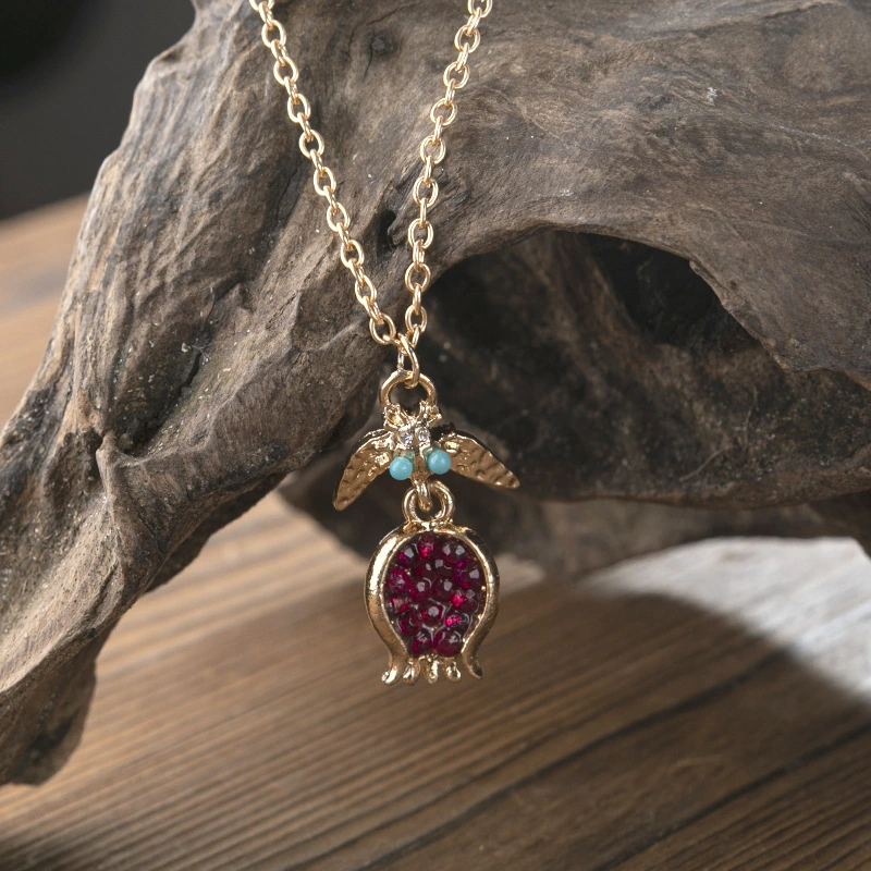 Pomegranate Gold Necklace Women's Ear Jewelry