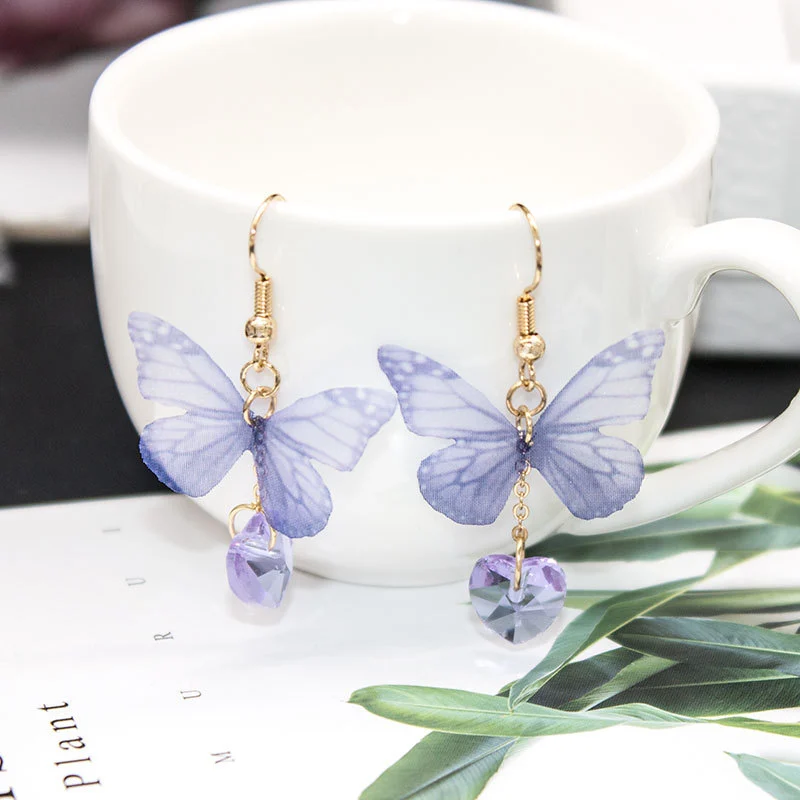 Women's Fashion Simple Fabric Butterfly Earrings