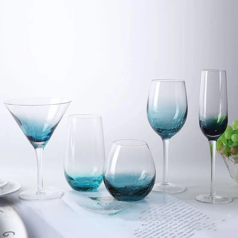 Modern Art Crystal Glass Ice Crack Goblet