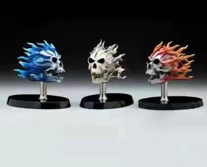 Glowing Flame Skull Resin Ornament Halloween
