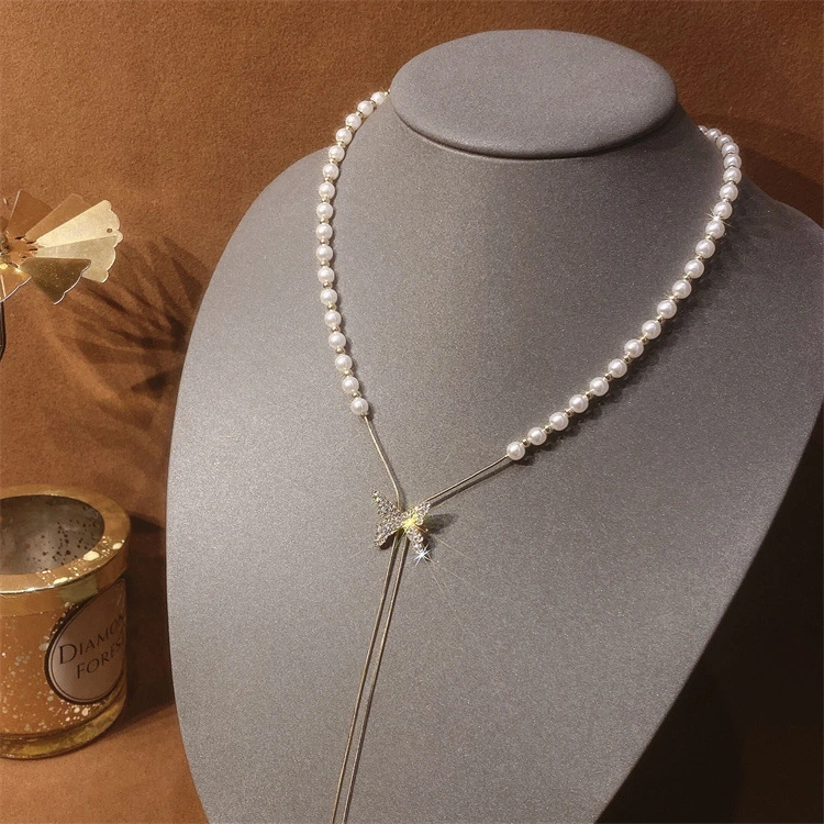 Pearl Butterfly Necklace Femininity Goddess Luxury