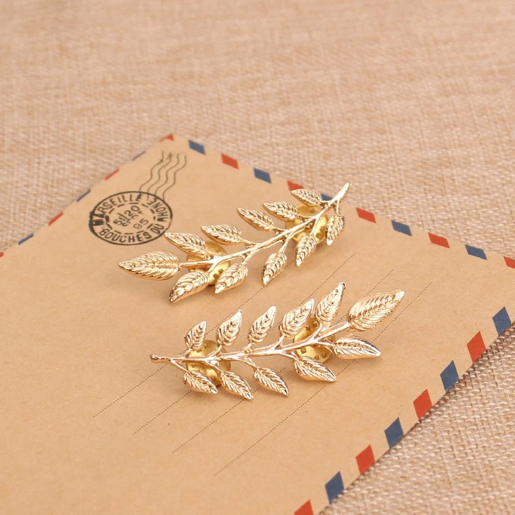 Vintage Feather Leaf Suit Collar Clip Unisex Accessories