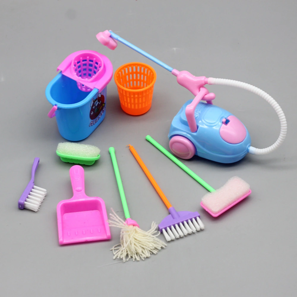 Doll Play House Furniture Cleaning Supplies Play Set