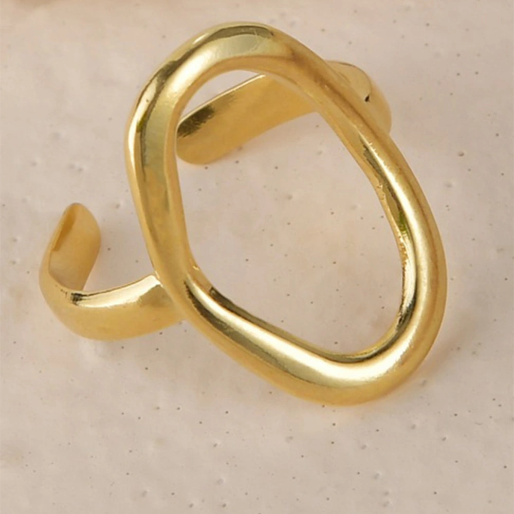 Irregular Simple Openwork Gold Adjustable Ring