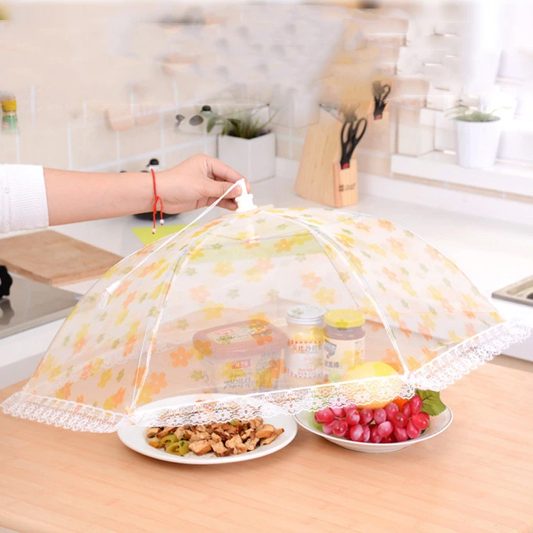 Dining Table Lace Mesh Foldable Meal Cover