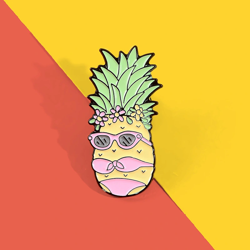 Creative Pineapple Bikini Shaped Alloy Brooch