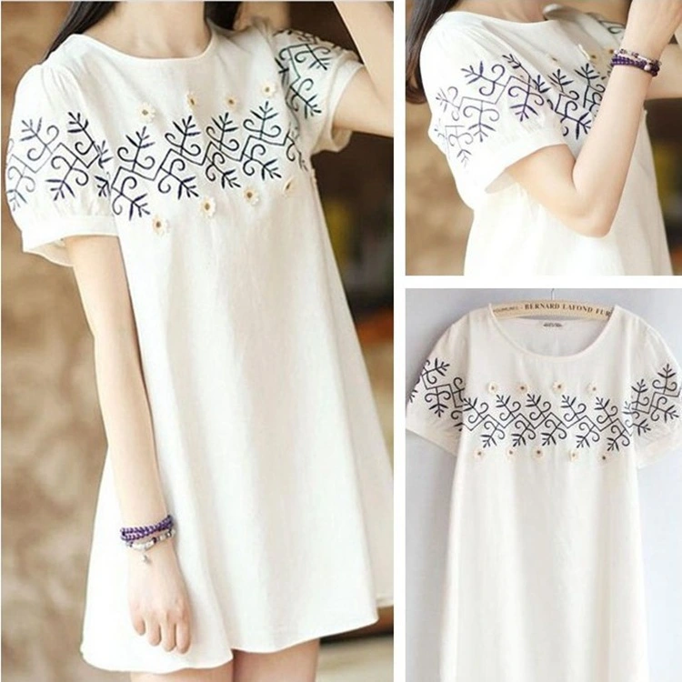 Women's Loose Slim Embroidered Dress