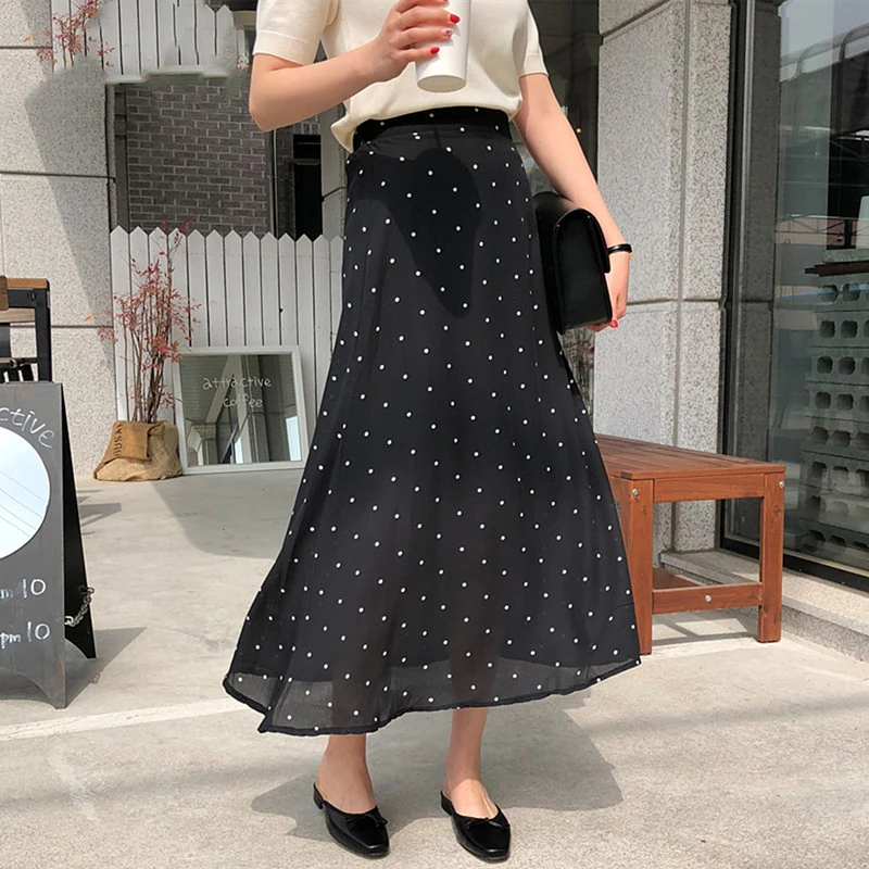 Hong Kong Style Student Temperament Bag Hip Midi Skirt