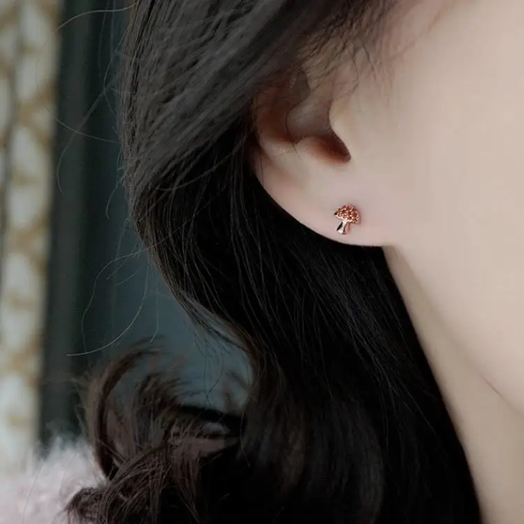 Exquisite Mini Mushroom Stud Daily Commute Wearable Earrings