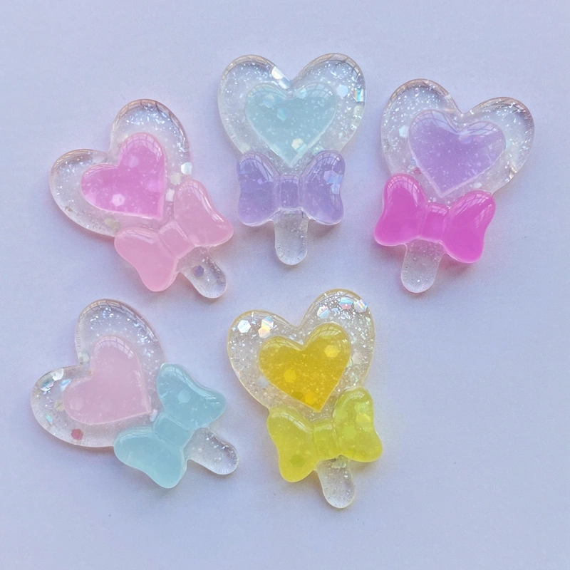 10Pcs Cute New Mixed Shiny Lollipop Flatback Cabochon Scrapb