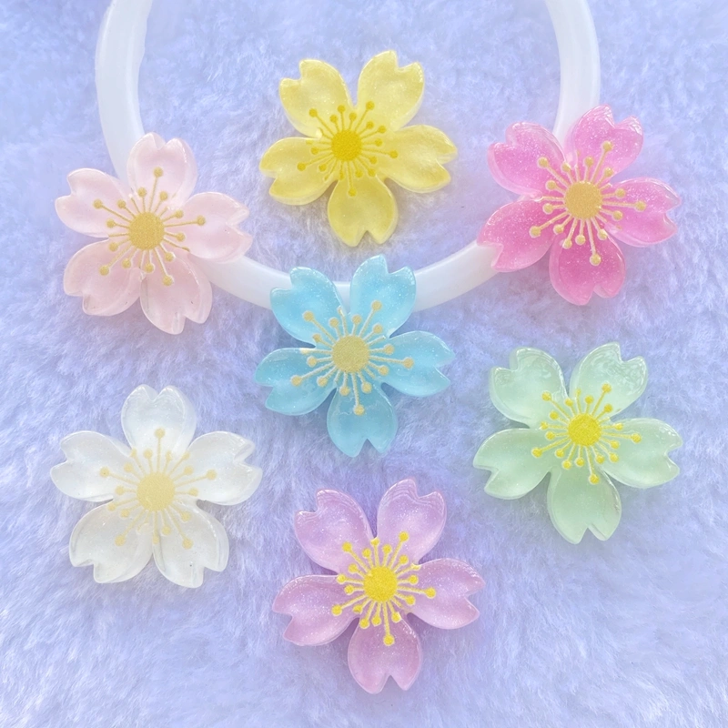 10pcs New Cute Resin Mini Mixed Flowers Flat Back Cabochon