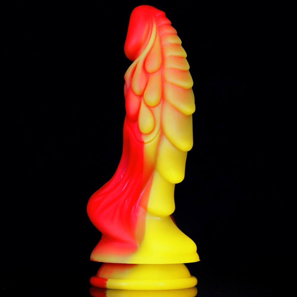 Mixed Color Liquid Silicone Big Dildo Simulated Shaped Back Court Plug