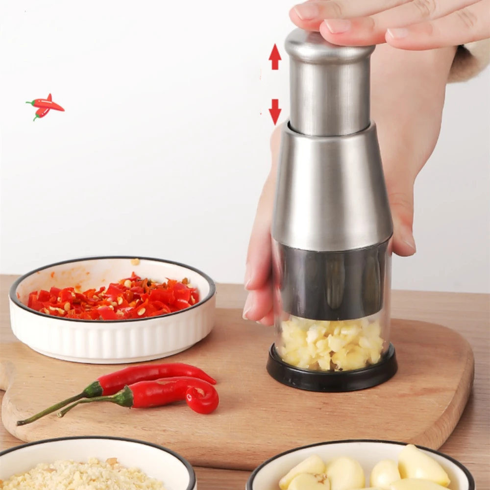 Stainless Steel Twisting Pressing Cutting And Mashing Garlic Household Manual