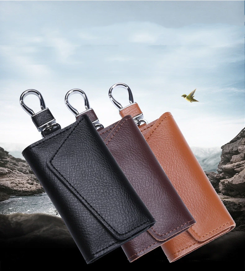 Large Capacity Real Leather Car Key Case