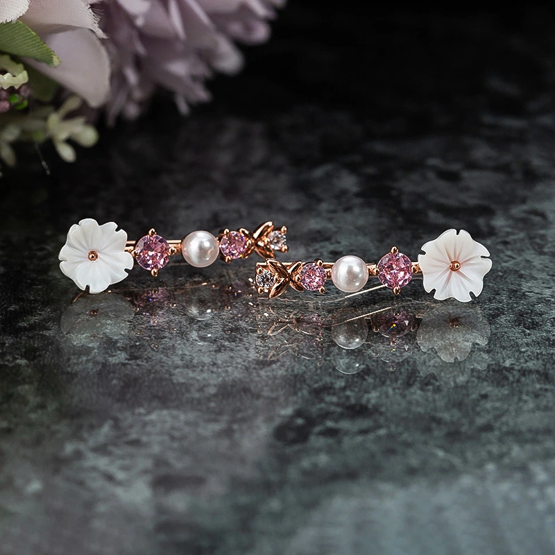 Women's Fashion Flower Butterfly Pearl Stud Earrings