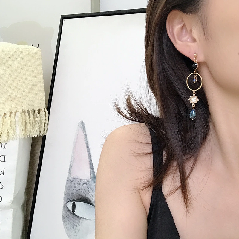 Women's Statement Waterdrop Moon Fringe Earrings