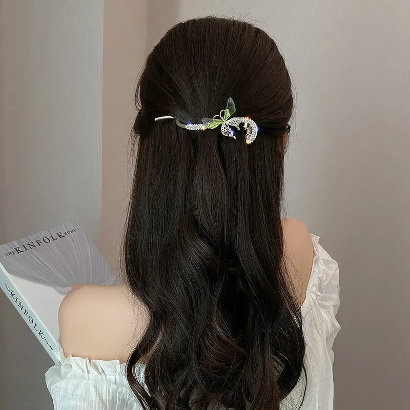 Women's Fashion Full Diamond Butterfly Hair Clip