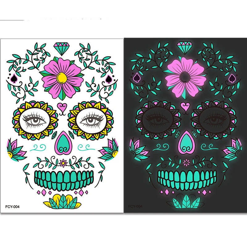 Funny Halloween Two-color Luminous Tattoo Stickers