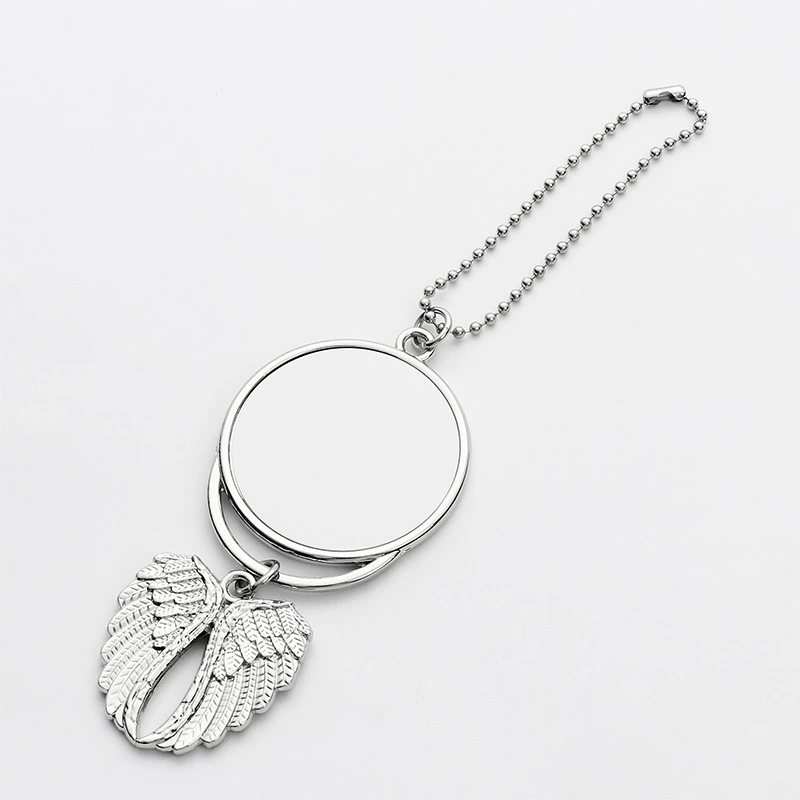 Thermal Transfer Blank Round Round Angel Wings Car Accessories Pendant