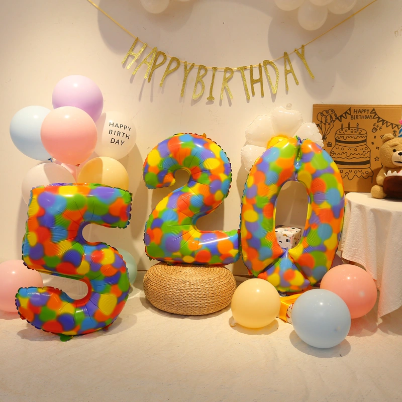 Colorful Number Balloons Birthday Festive Dress Up Background Wall Arrangement