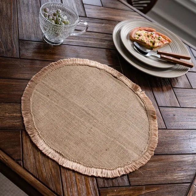 Round Simple Style Natural Color Dinner Mat