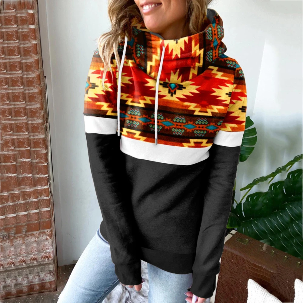 Women's Digital Printing Fashion Casual Hooded Sweater