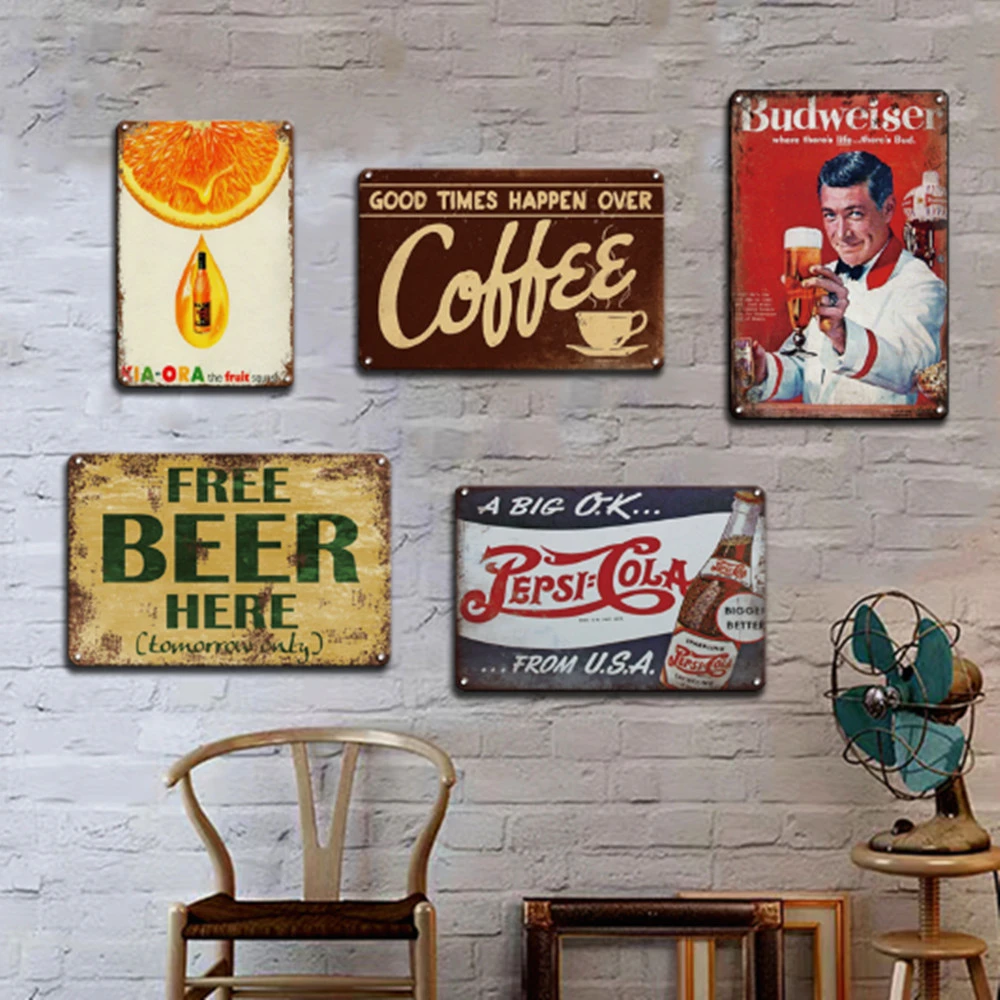 Beer Character Tin Painting Retro Nostalgic Creative