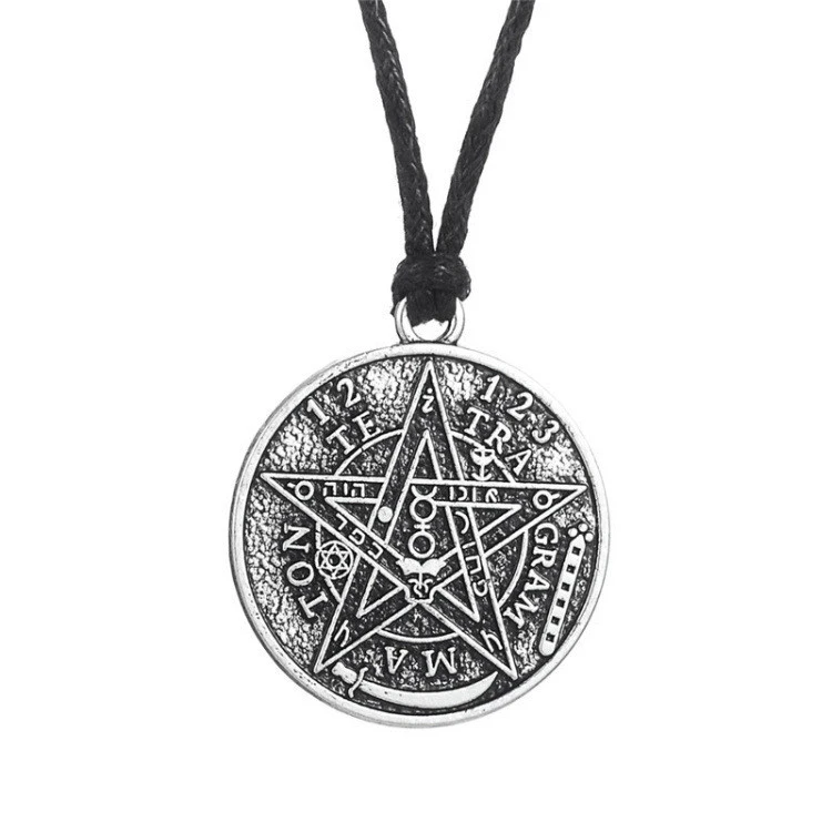 Double Sided Antique Silver Wax Thread Necklace