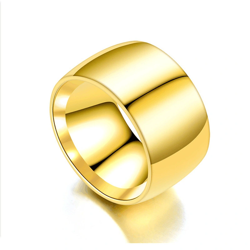 New European And American 12mm Stainless Steel Plain Ring