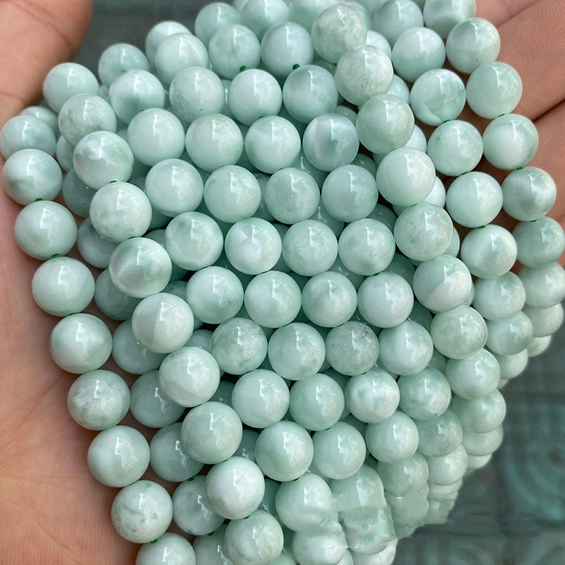 Green Angel Stone Loose Beads Diy Jewelry Accessories