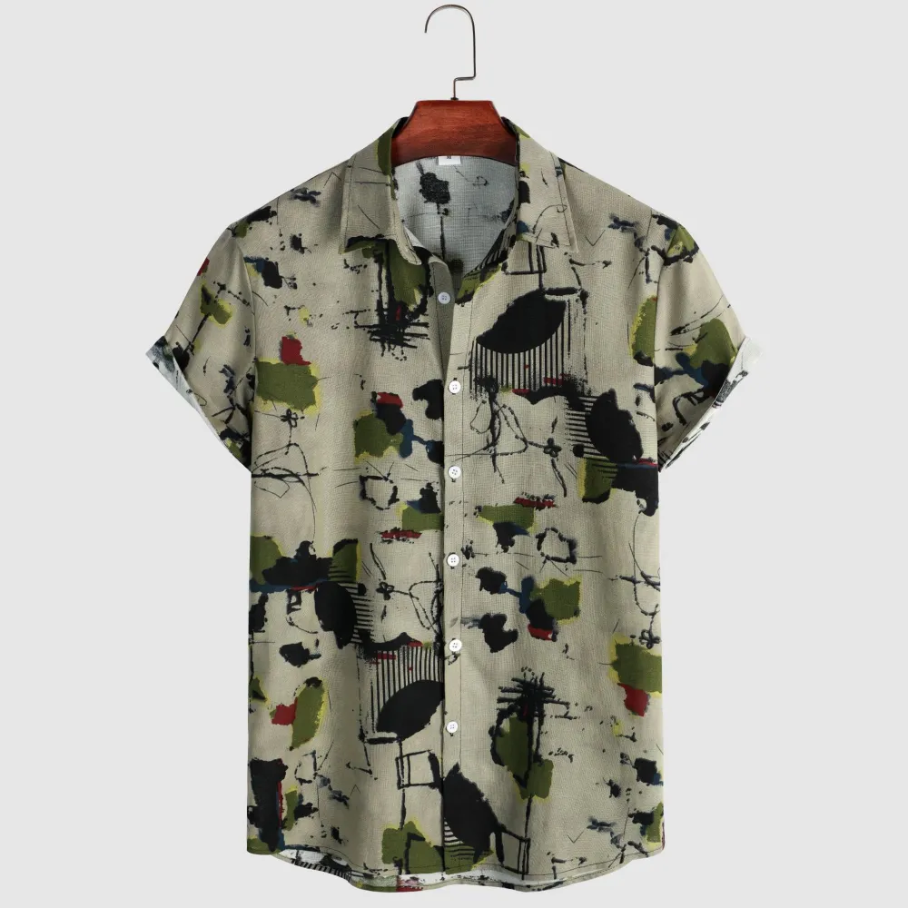 Men's Fashion Casual Printed Short Sleeve Shirt