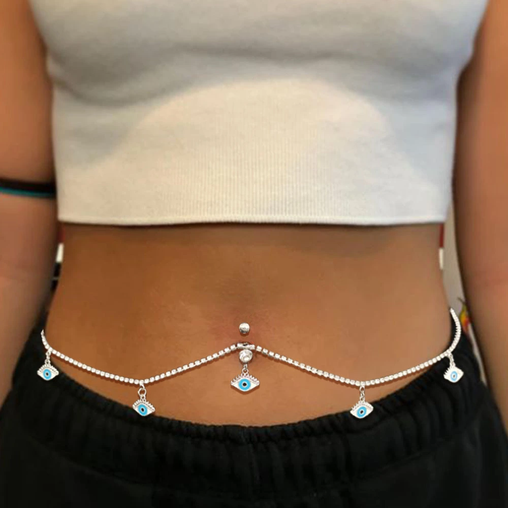 Human Piercing Devil's Eye Navel Chain