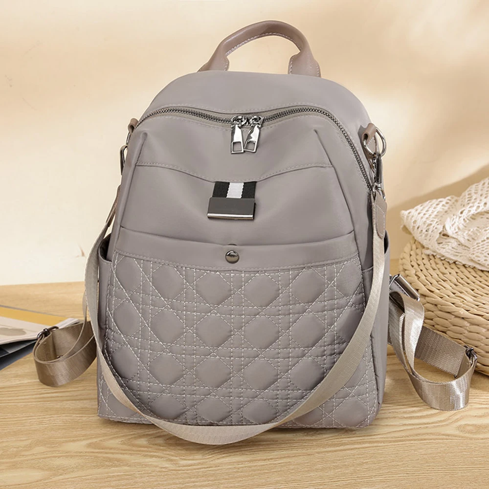 Women's Solid Color Simple Oxford Backpack