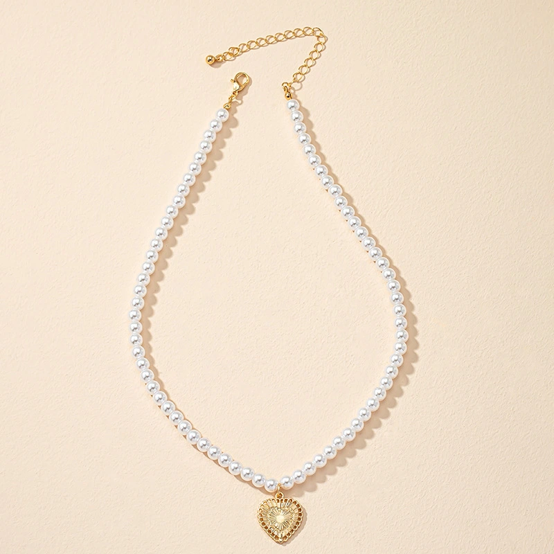 Women's French Light Luxury Pearl Love Necklace