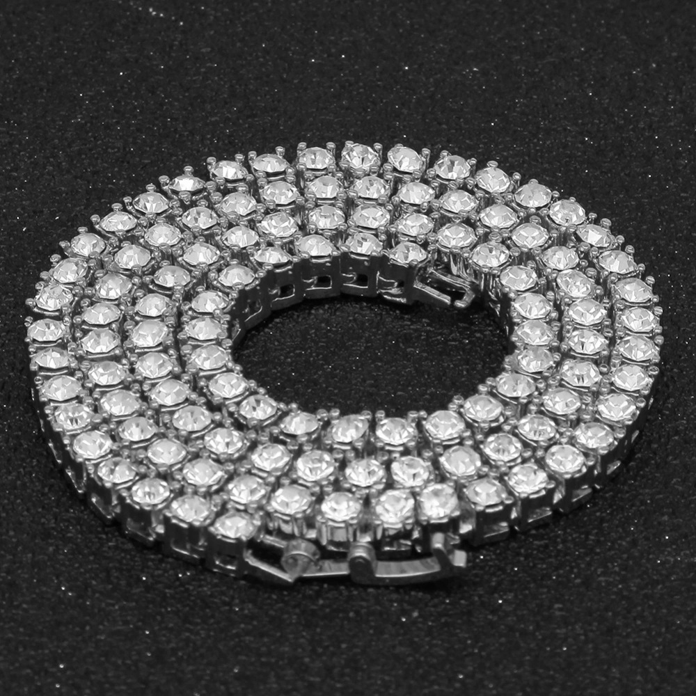 Alloy Rhinestone One Row Tennis Chain