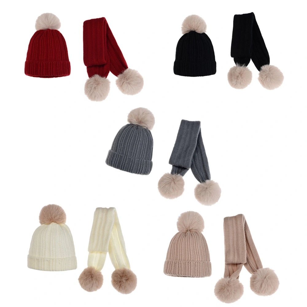 New Drawn Knitted Children's Hat Scarf Set