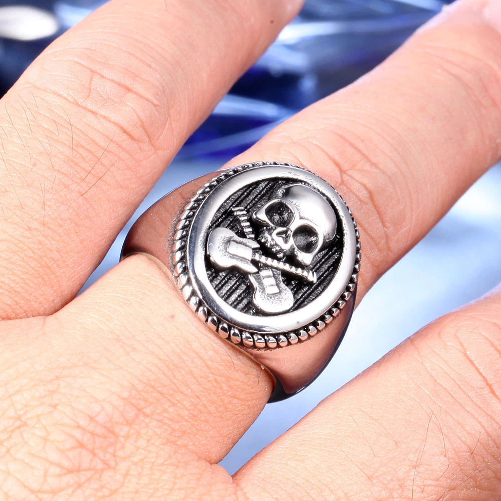 European And American Fashion Personality Skull Guitar Ring