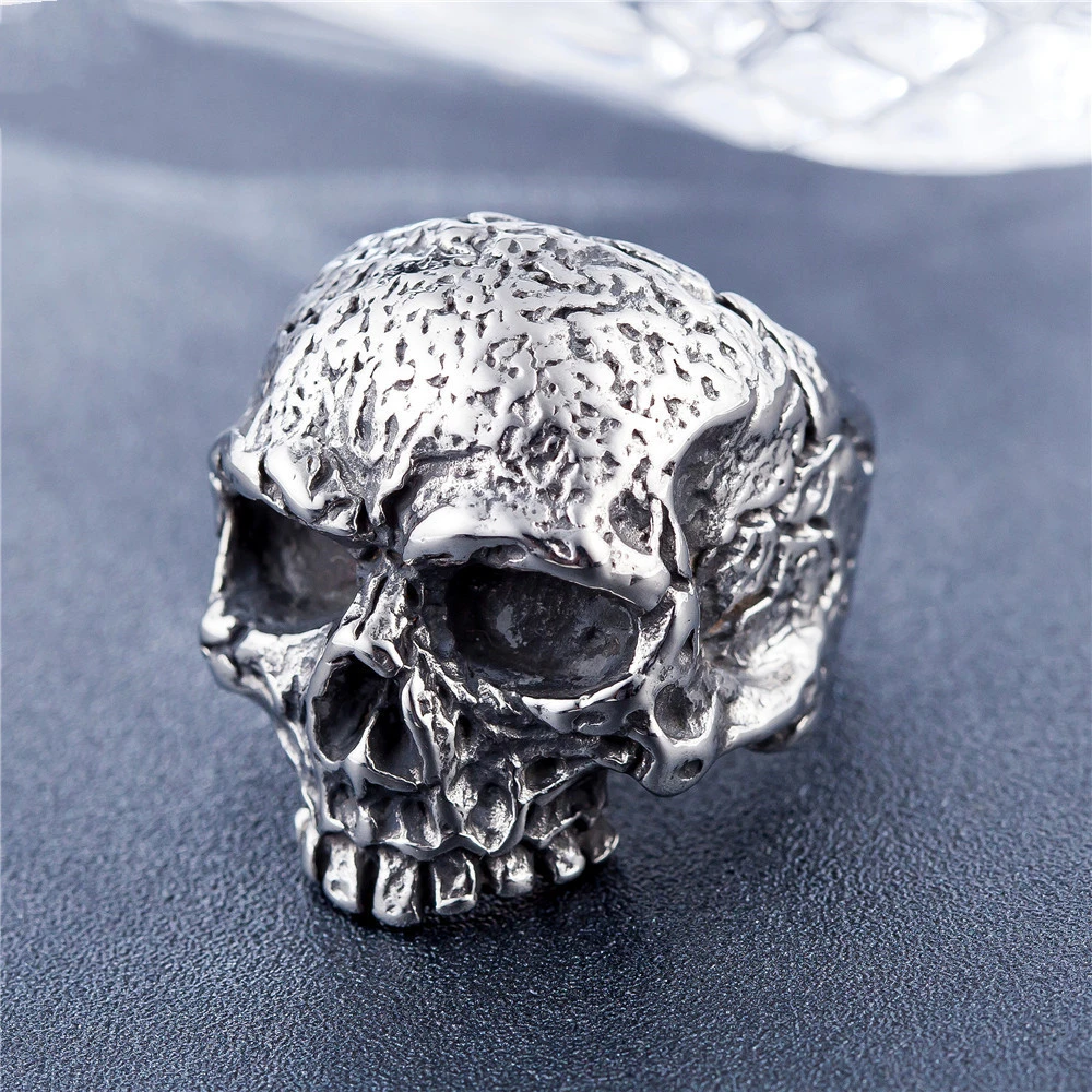 New Vintage Gothic Skull Men's Titanium Steel Ring