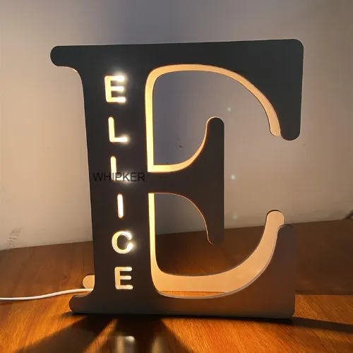 Wooden Letter Lamp for WHIPKER